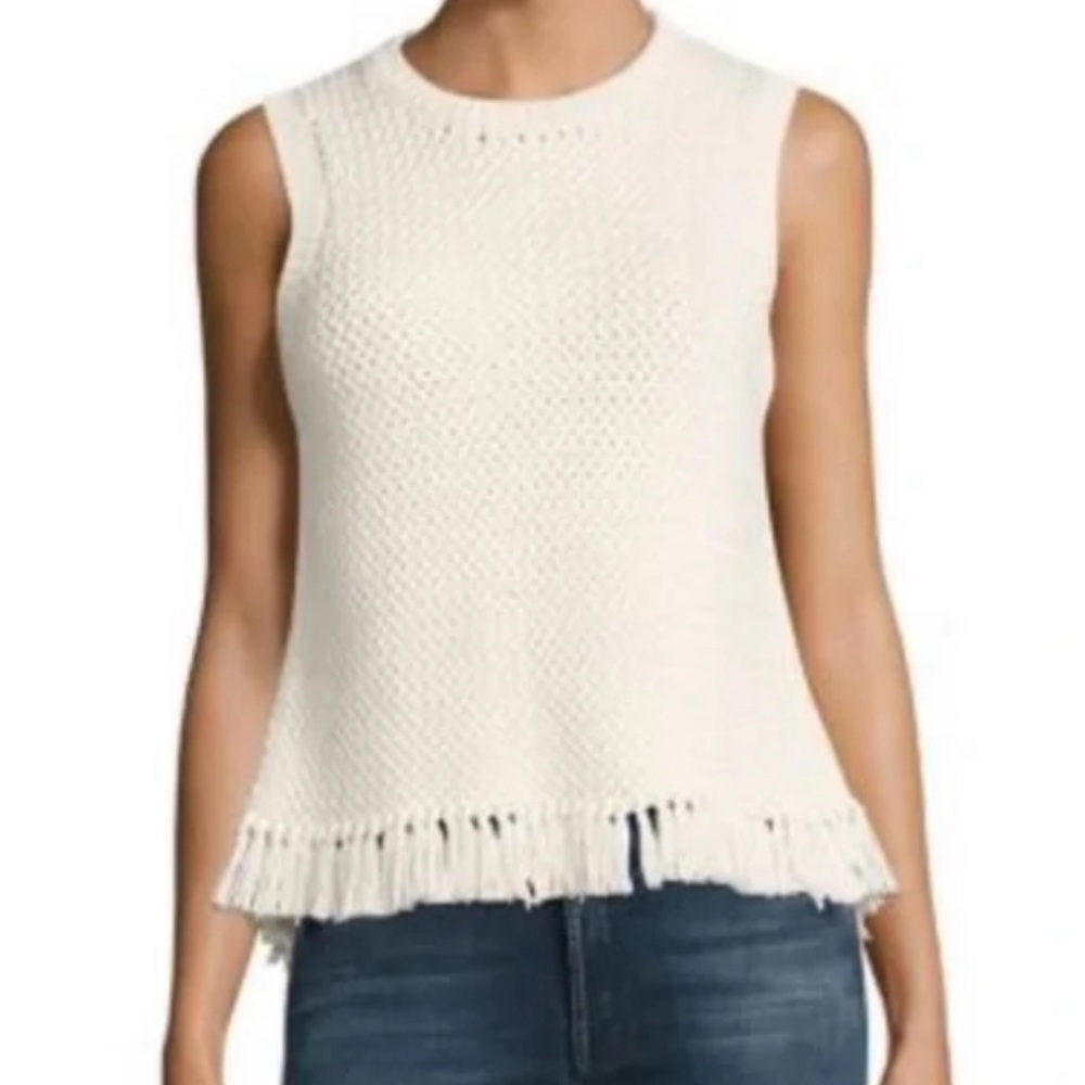 Theory Meenara Sleeveless Fringe Sweater
